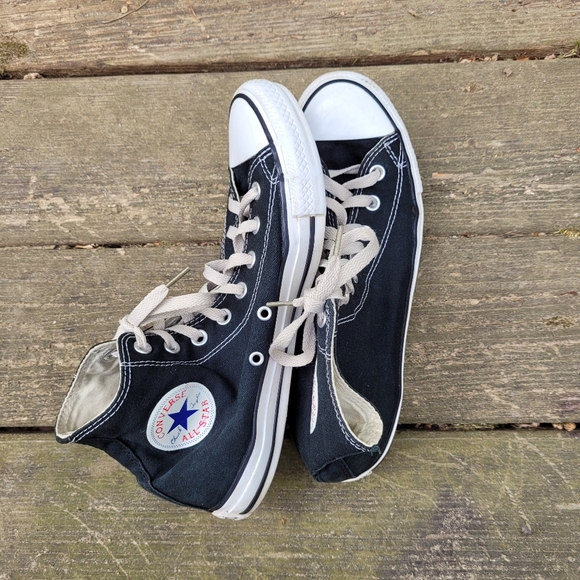 Converse All Star High Top Black Sneakers Sz 10.5 - Picture 5 of 8